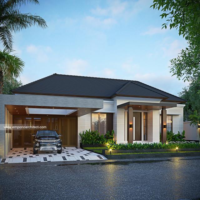 Gambar 2 Desain Rumah Modern 1 Lantai Bapak RTM 1547 di  Sumatera Utara