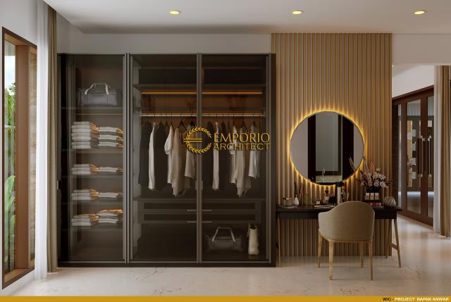 Desain Walk In Closet Rumah Modern 1 Lantai Bapak Anwar di Aceh