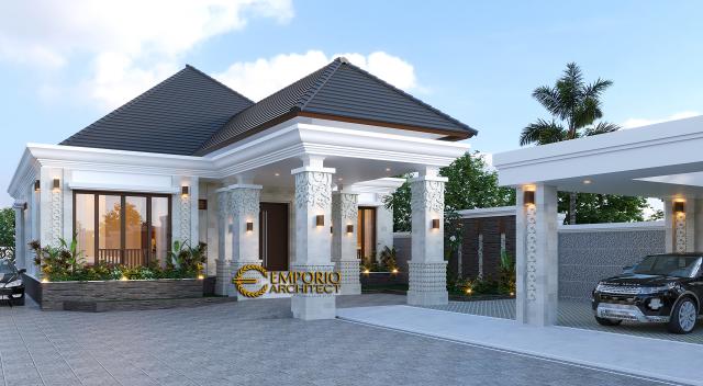 Desain Tampak Depan 2 Rumah Villa Bali Modern 1 Lantai Bapak Ivan di Pangkalan Bun, Kotawaringin Barat, Kalimantan Tengah