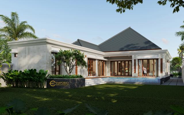 Desain Tampak Belakang 1 Rumah Villa Bali Modern 1 Lantai Bapak Ivan di Pangkalan Bun, Kotawaringin Barat, Kalimantan Tengah