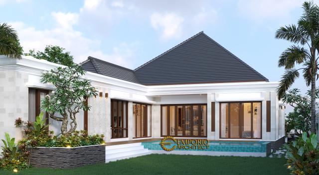 Desain Tampak Belakang 2 Rumah Villa Bali Modern 1 Lantai Bapak Ivan di Pangkalan Bun, Kotawaringin Barat, Kalimantan Tengah