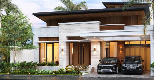 Gambar 1 Desain Rumah Modern 1.5 Lantai Bapak Reza di  Pekanbaru, Riau