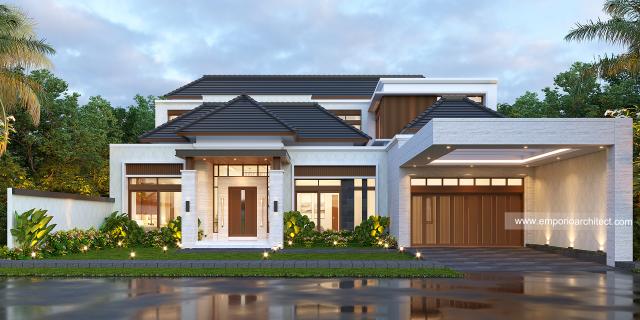 Desain Tampak Depan 3 Rumah Modern 1.5 Lantai Bapak HS di Palu, Sulawesi Tengah