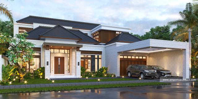 Desain Rumah Modern 1.5 Lantai Bapak HS di Palu, Sulawesi Tengah - Tampak Depan