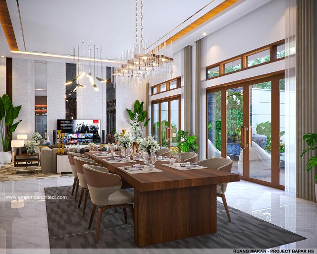 Desain Ruang Makan Rumah Modern 1.5 Lantai Bapak HS di Palu, Sulawesi Tengah