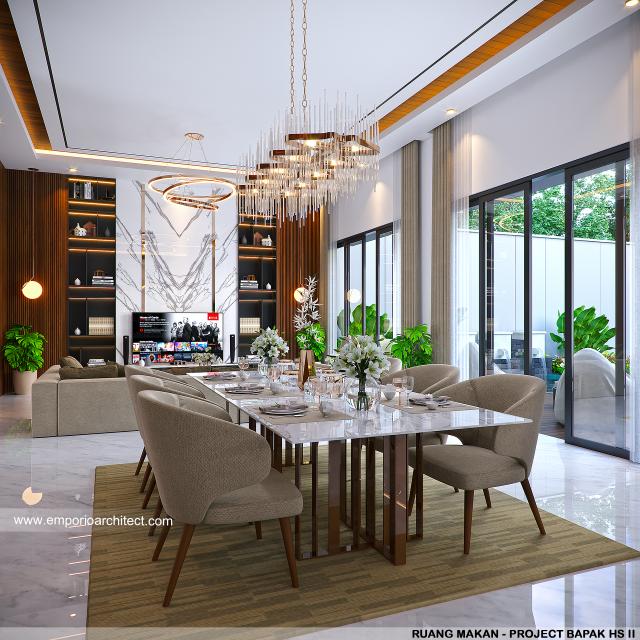 Desain Ruang Makan Rumah Modern 1.5 Lantai Bapak HS II di Palu, Sulawesi Tengah