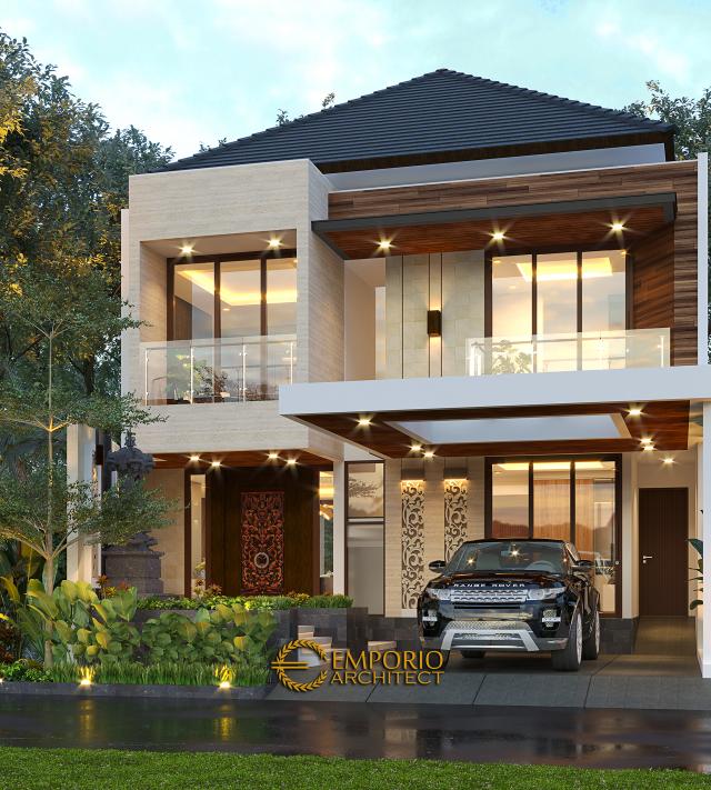 Desain Tampak Depan 2 Rumah Modern 2 Lantai Ibu Putu di Bekasi, Jawa Barat