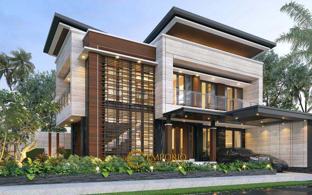 Gambar 1 Desain Rumah Modern 2 Lantai Bapak Yandra di  Padang, Sumatera Barat