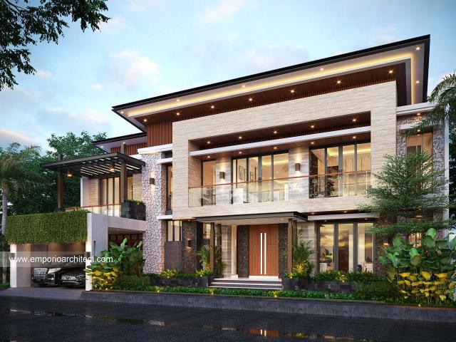 Gambar 2 Desain Rumah Modern 2 Lantai Ibu SLD 1370 di  Kutai, Kalimantan Timur