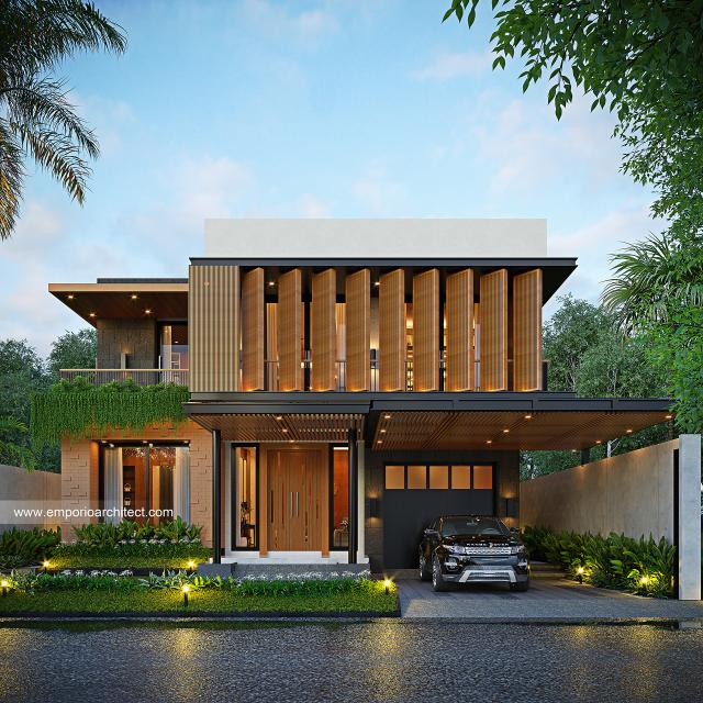 Desain Tampak Depan 3 Rumah Modern 2 Lantai Bapak TFQ di Surabaya