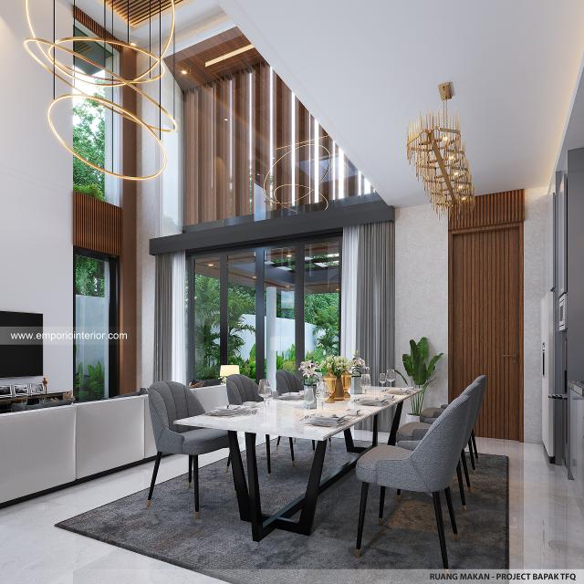 Desain Ruang Makan Rumah Modern 2 Lantai Bapak TFQ di Surabaya