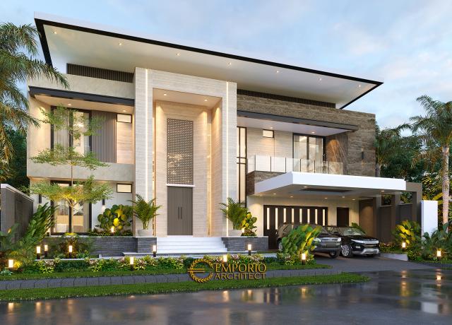 Desain Rumah Modern 2 Lantai Ibu Yeti di  Lampung