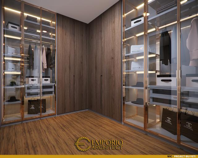 Desain Walk In Closet Rumah Modern 2 Lantai Ibu Yeti di Lampung