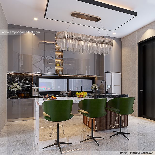 Desain Dapur Rumah Modern 2 Lantai Bapak AD di Balikpapan