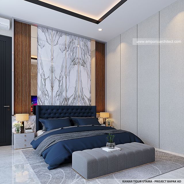 Desain Kamar Tidur Utama Rumah Modern 2 Lantai Bapak AD di Balikpapan