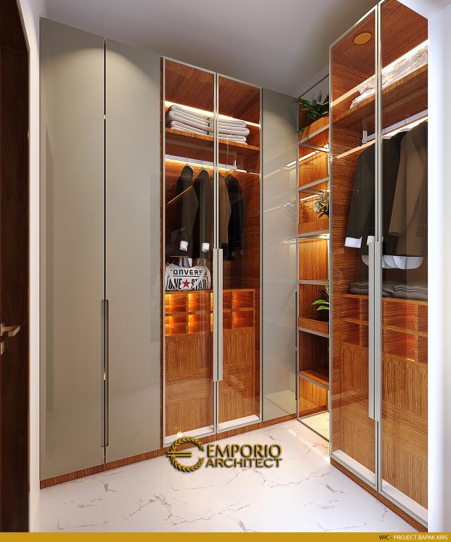 Desain Walk In Closet Rumah Modern 2 Lantai Bapak KR di Yogyakarta