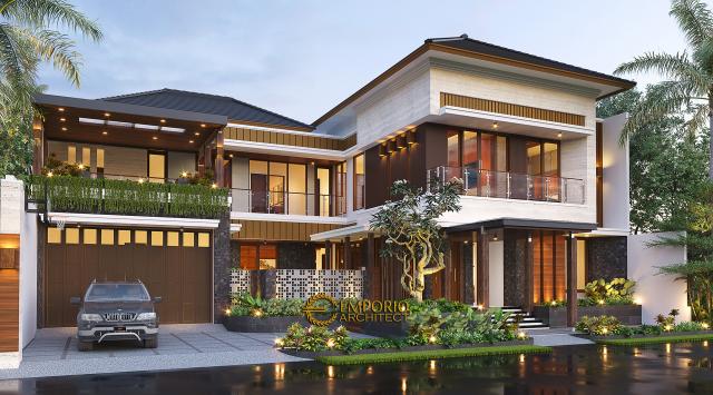 Desain Rumah Modern 2 Lantai Bapak KR di Yogyakarta - Tampak Depan