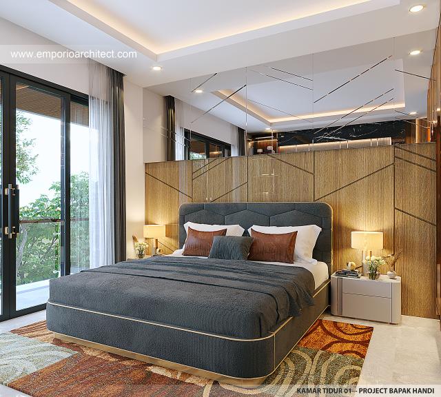 Desain Kamar Tidur 1 Rumah Modern 2 Lantai Bapak HND di Surabaya