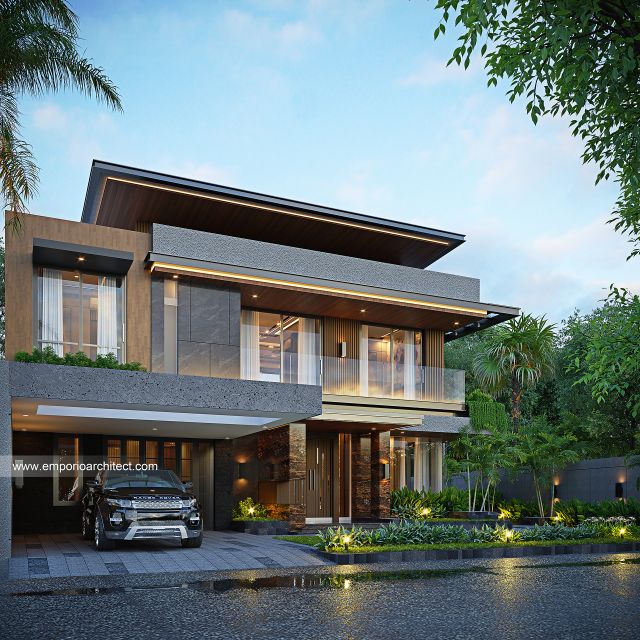 Desain Tampak Depan 3 Rumah Modern 2 Lantai Bapak ASD di Lombok