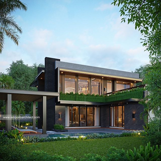 Desain Tampak Belakang Rumah Modern 2 Lantai Bapak ASD di Lombok