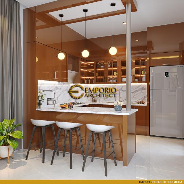 Desain Dapur Rumah Modern 2 Lantai Ibu Mega di Palembang