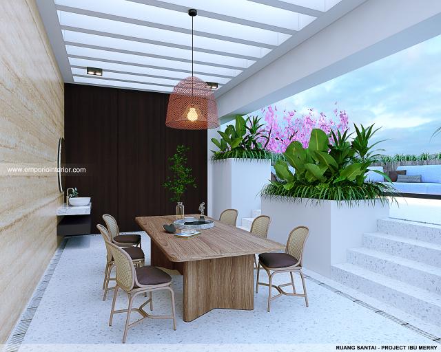 Desain Ruang Santai Rumah Modern 2 Lantai Ibu Merry di Badung, Bali