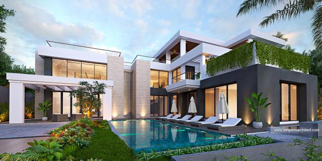 Gambar 3 Desain Rumah Modern 2 Lantai Ibu Merry di  Badung, Bali