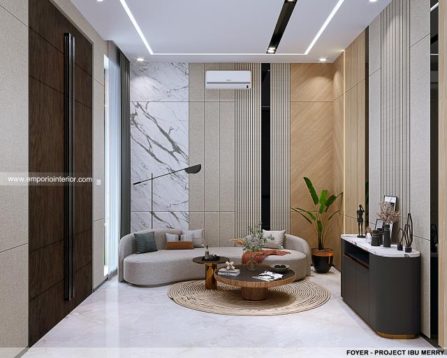 Desain Foyer Rumah Modern 2 Lantai Ibu Merry di Badung, Bali