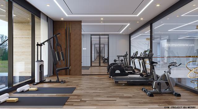 Desain Ruang Gym Rumah Modern 2 Lantai Ibu Merry di Badung, Bali