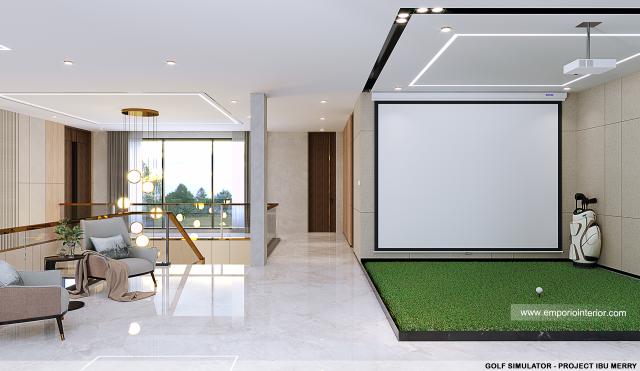 Desain Golf Simulator Rumah Modern 2 Lantai Ibu Merry di Badung, Bali