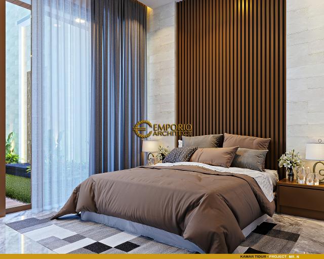 Desain Kamar Tidur Rumah Modern 2 Lantai Mr. N di Makassar