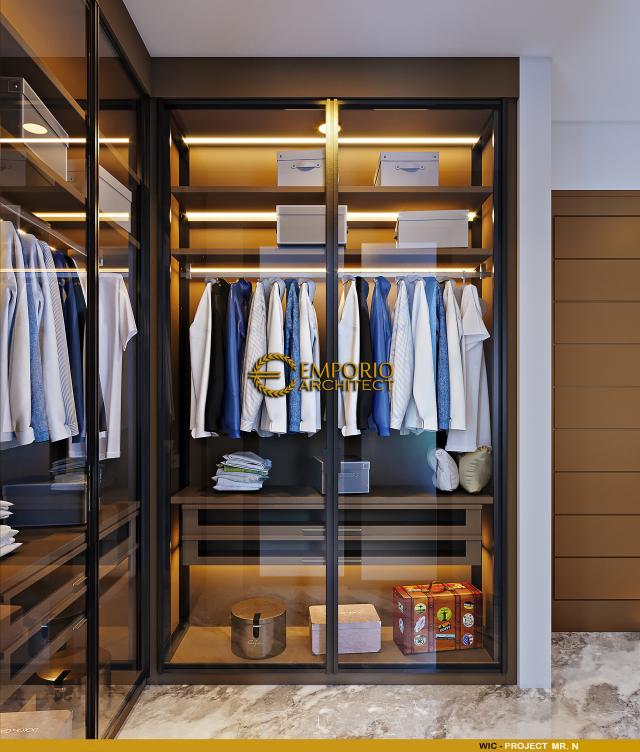 Desain Walk In Closet Rumah Modern 2 Lantai Mr. N di Makassar