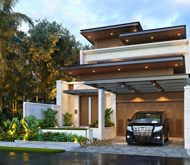 Desain Tampak Depan 2 Rumah Modern 2 Lantai Mr. N di Makassar