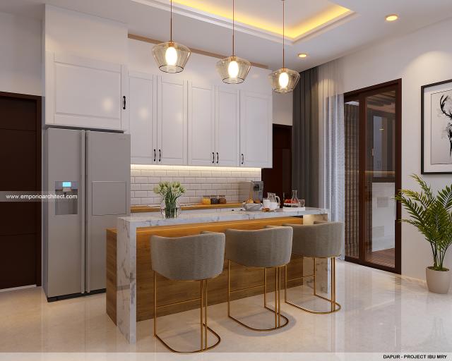 Desain Dapur Rumah Modern 2 Lantai Ibu MRY di Jakarta Selatan