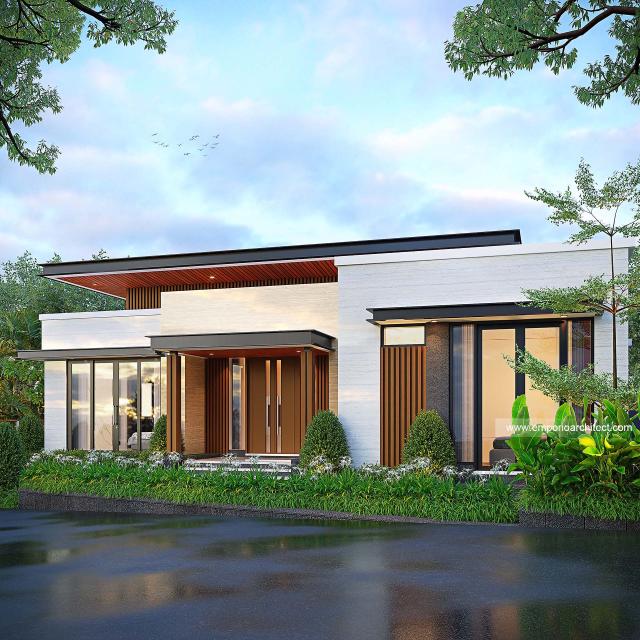 Desain Tampak Samping 2 Rumah Modern 2 Lantai Bapak RZ di Samarinda