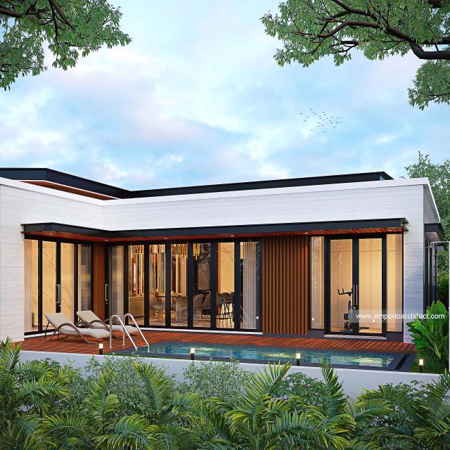 Desain Tampak Belakang Rumah Modern 2 Lantai Bapak RZ di Samarinda