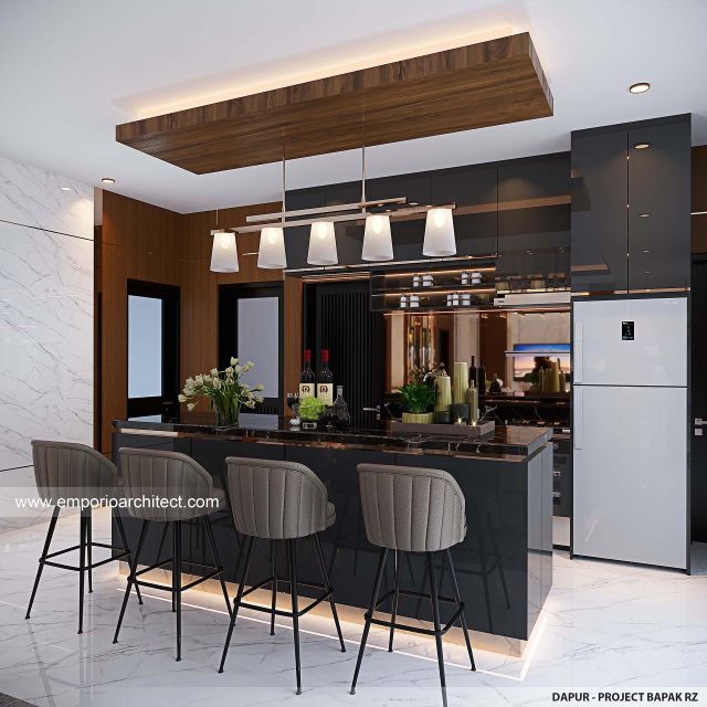 Desain Dapur Rumah Modern 2 Lantai Bapak RZ di Samarinda