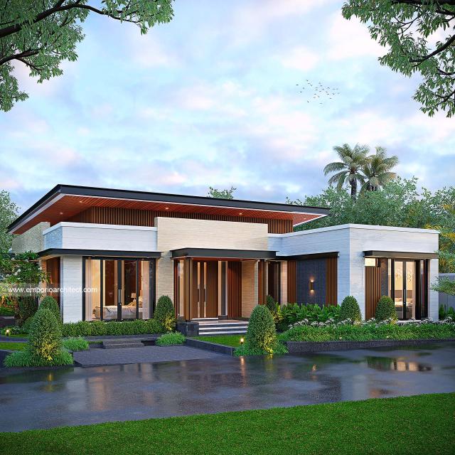 Desain Tampak Samping Rumah Modern 2 Lantai Bapak RZ di Samarinda