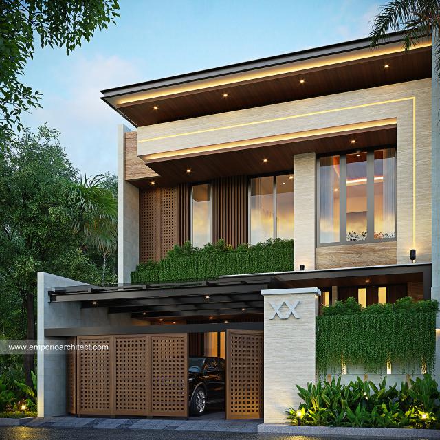 Gambar 1 Desain Rumah Modern 2 Lantai Ibu A di  Jakarta