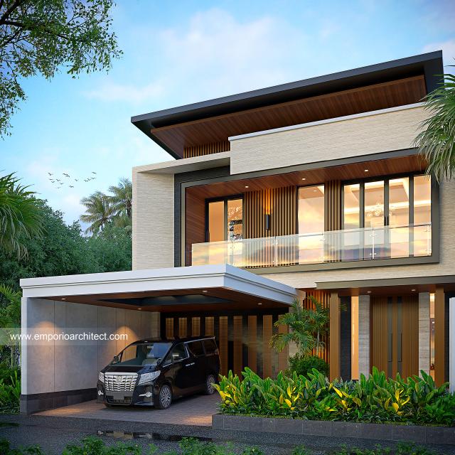 Gambar 1 Desain Rumah Modern 2 Lantai Bapak KVN di  Kediri, Jawa Timur