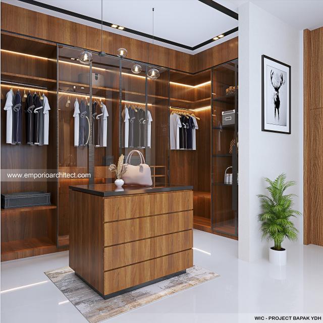 Desain Walk In Closet Rumah Modern 2 Lantai Bapak YDH di Bandung