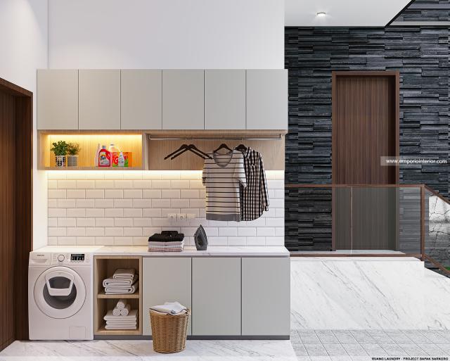 Desain Ruang Laundry Rumah Modern 2 Lantai Bapak SKR di Badung, Bali