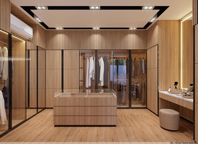 Desain Walk In Closet Rumah Modern 2 Lantai Bapak SKR di Badung, Bali