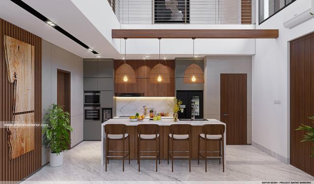 Desain Dapur Bersih Rumah Modern 2 Lantai Bapak SKR di Badung, Bali