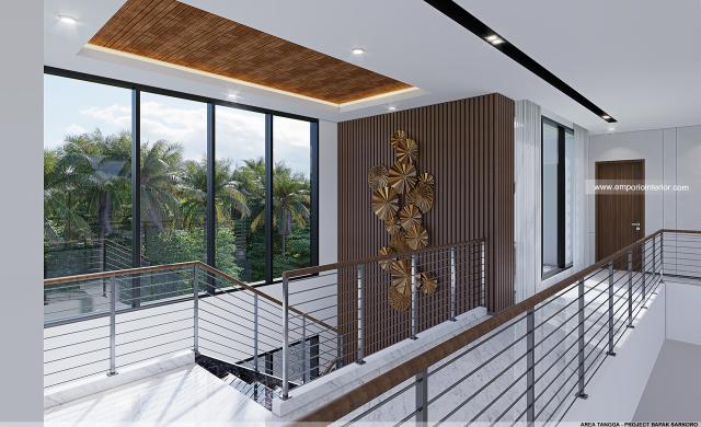 Desain Koridor Rumah Modern 2 Lantai Bapak SKR di Badung, Bali