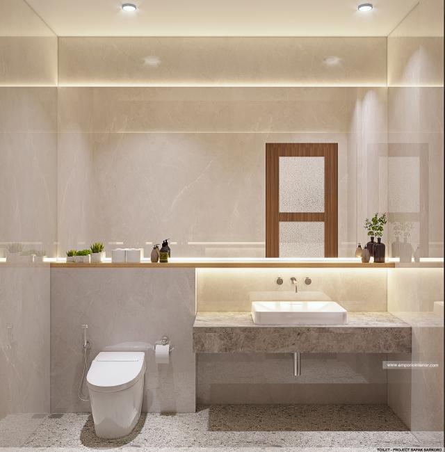 Desain Toilet Rumah Modern 2 Lantai Bapak SKR di Badung, Bali