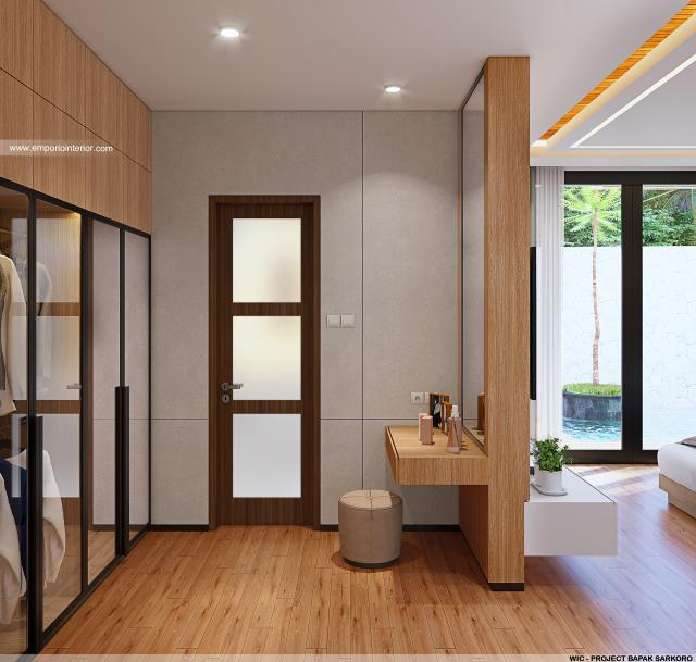 Desain Walk In Closet Rumah Modern 2 Lantai Bapak SKR di Badung, Bali