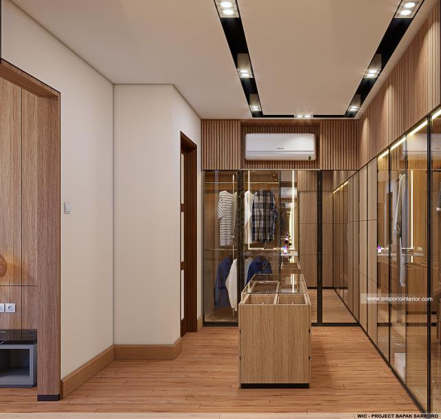 Desain Walk In Closet Rumah Modern 2 Lantai Bapak SKR di Badung, Bali