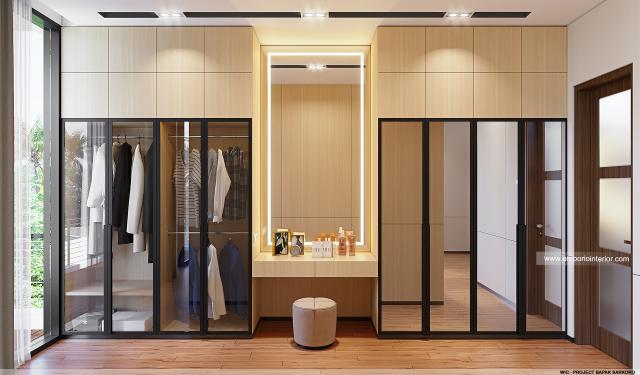 Desain Walk In Closet Rumah Modern 2 Lantai Bapak SKR di Badung, Bali