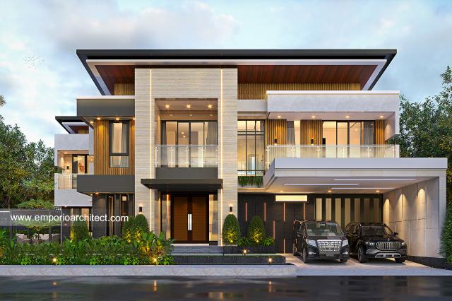 Desain Tampak Depan 3 Rumah Modern 2 Lantai Bapak RDY di Lampung